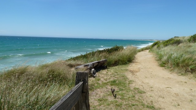 Coast on the way to the 5th tee at Barnbougle Dunes