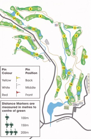 Course map for Bonville Golf Resort