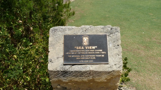 The commemoration plaque at Cottesloe Golf Club