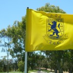 The practice green pinflag at Cottesloe Golf Club