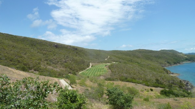 Elevated view of 17th hole at Hamilton Island Golf Club