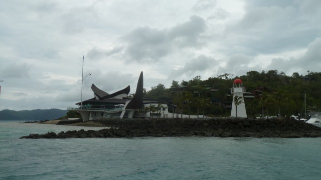 Looking back to Hamilton Island marina from the ferry