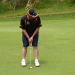 Charity fundraiser Andrew Macri putting on Joondalup Resort Dune Course