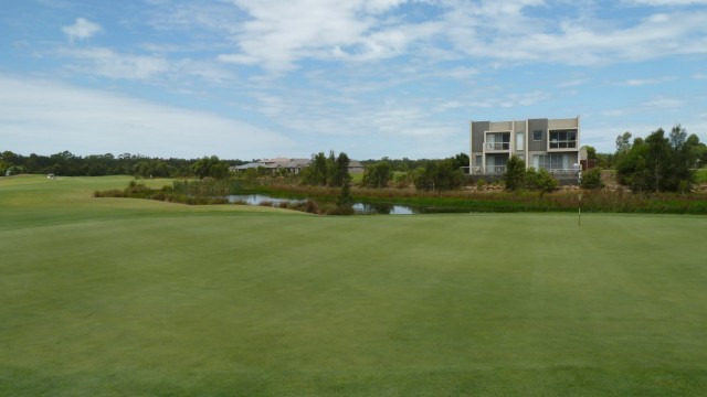 The 15th green at Kooindah Waters Golf Club