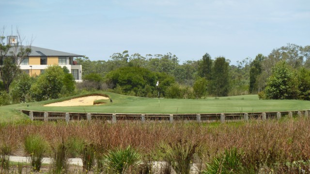 The 17th green at Kooindah Waters Golf Club