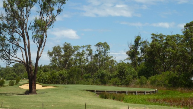 Looking at the 17th hole as we make our way to the tee at Kooindah Waters Golf Club