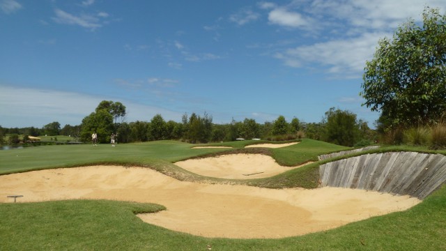 The 18th green at Kooindah Waters Golf Club