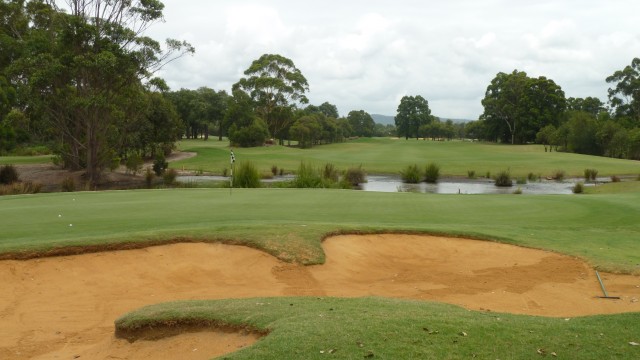 The 8th green at Kooindah Waters Golf Club