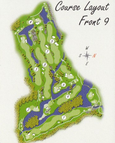 Course map for Front 9 at Kooindah Waters Golf Club