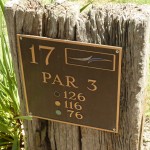 The hole markers at Kooindah Waters Golf Club