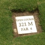 The tee marker at Moonah Links Open Course