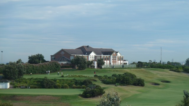 View of the clubhouse from the 18th tee at NSW Golf Club