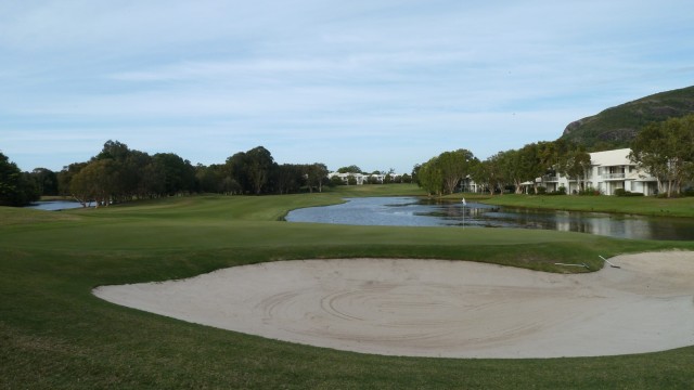 The 18th green at Palmer Coolum Resort