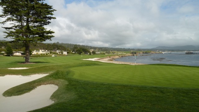 The 18th green at Pebble Beach Golf Links