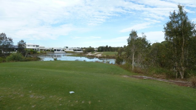 The 14th tee at Pelican Waters Golf Club