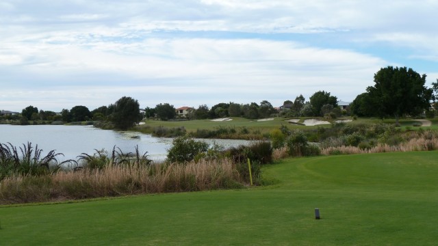 The 5th tee at Pelican Waters Golf Club