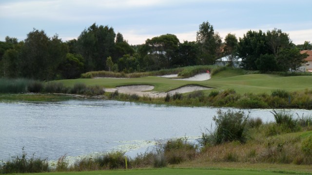 The 6th tee at Pelican Waters Golf Club