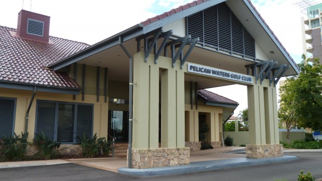 The clubhouse at Pelican Waters Golf Club