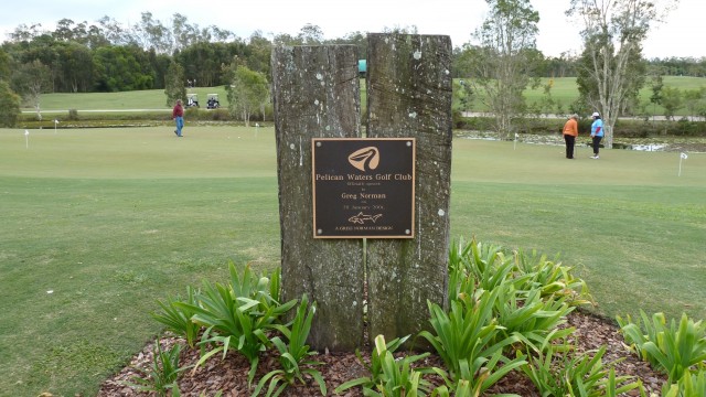 The practice green at Pelican Waters Golf Club