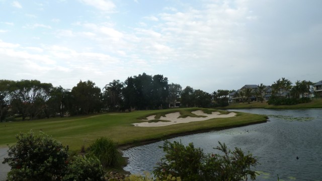 The 18th green at Sanctuary Cove Golf & Country Club Palms Course