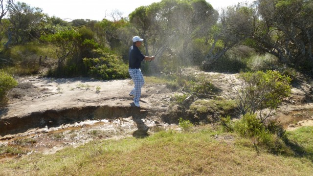 Michael playing recovery shot at St Michaels Golf Club