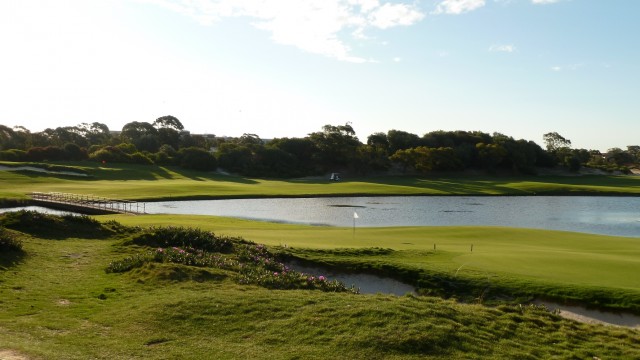 The 14th green at The Lakes Golf Club