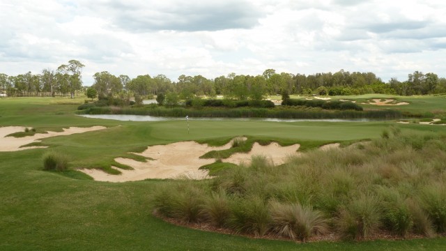 The 18th green at Twin Creeks Golf & Country Club