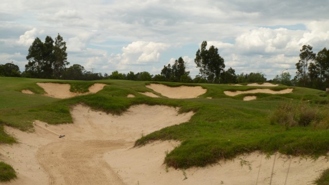 The 9th green at Twin Creeks Golf & Country Club