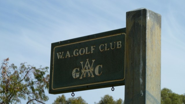 Sign for 1st tee at Western Australian Golf Club