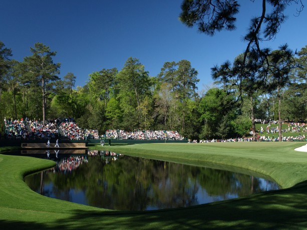 The pond on the 15th at Augusta National Golf Club