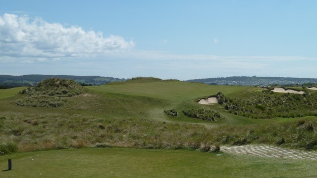 The 12th tee at Barnbougle Dunes