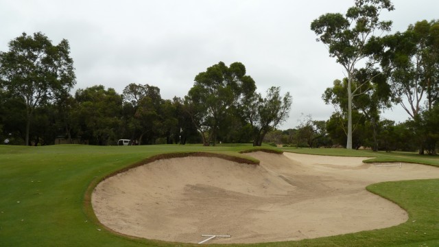 The 6th green with large bunker at Mt Lawley Golf Club