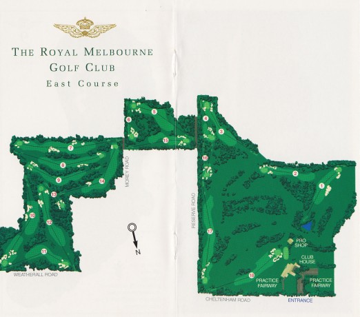 Map of the Royal Melbourne Golf Club East Course