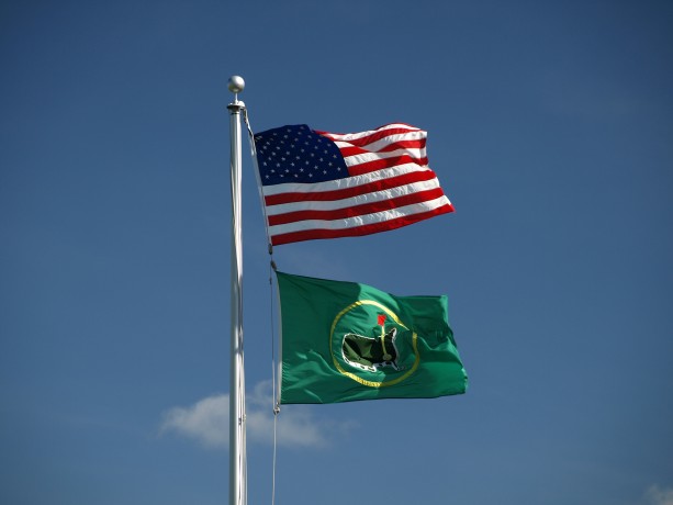 Flags flying at Augusta National