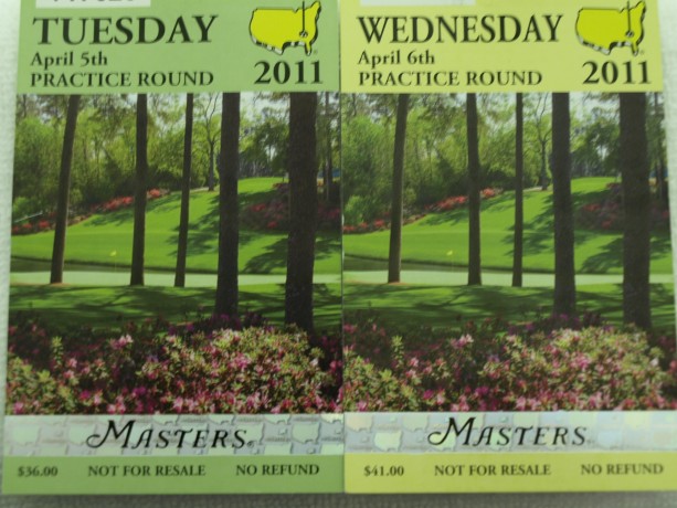 Practice day tickets for The Masters