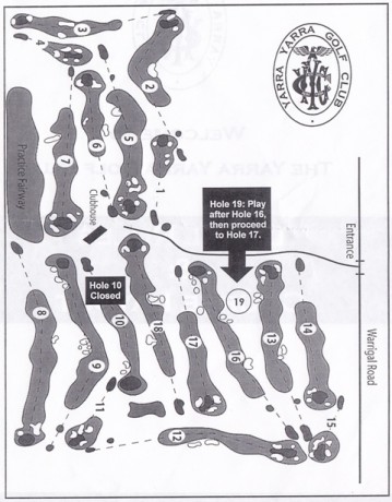 Course map for Yarra Yarra Golf Club