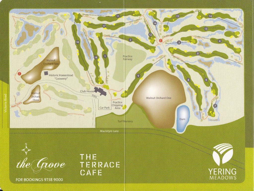 Map of the Nursery Course at Yering Meadows