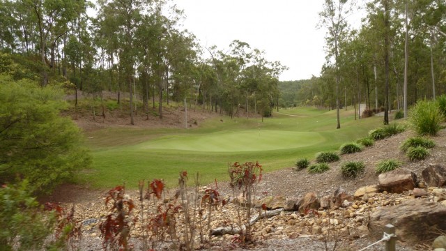 The 8th green at Brookwater Golf & Country Club