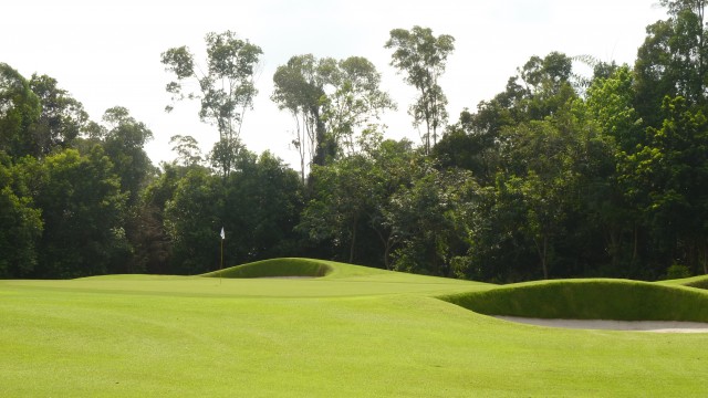 The 15th green at Ria Bintan Golf Club Ocean Course