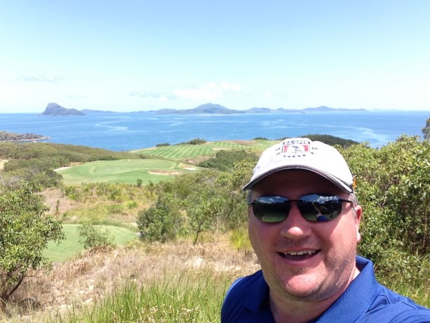 Me at the 14th tee Hamilton Island Golf Club