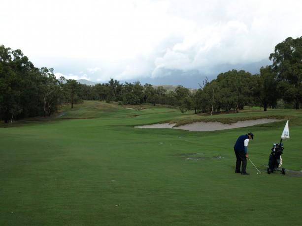 Marco playing on the 8th fairway at RACV Healesville Country Club