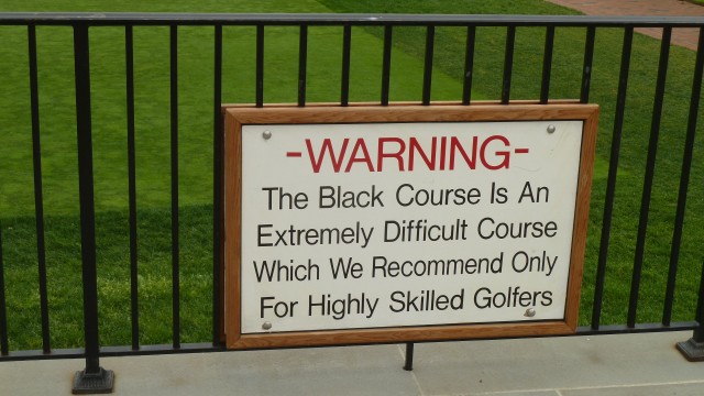 Warning Sign for Bethpage State Park Black Course