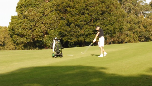 George hitting on the 16th fairway at Elanora Country Club