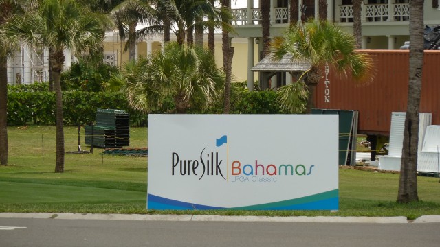 Sign for PureSilk LPGA event at the Ocean Club