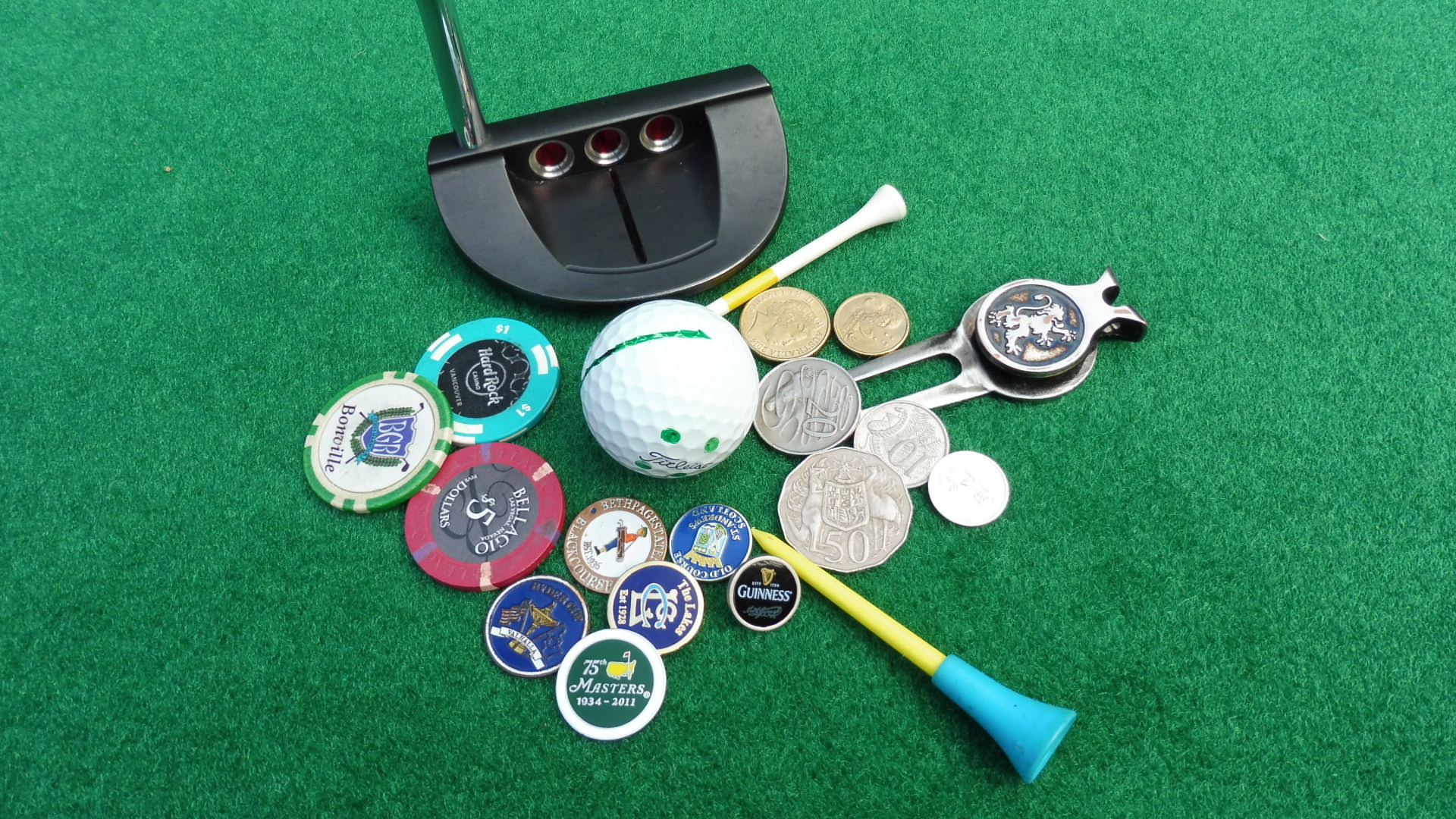 Various things used for ball markers