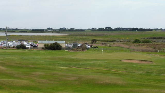 The 18th green at Port Fairy Golf Links