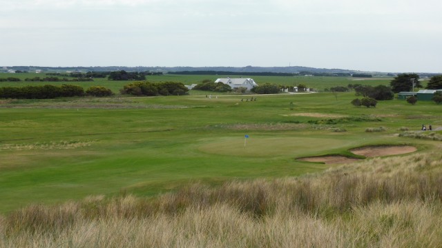 The 1st green at Port Fairy Golf Links