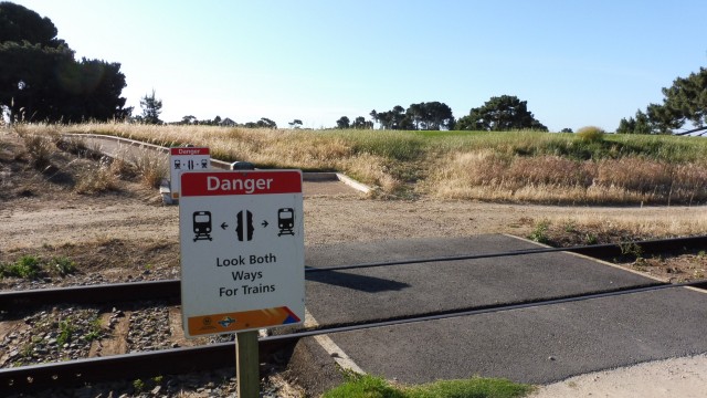 Rail crossing at Royal Adelaide Golf Club