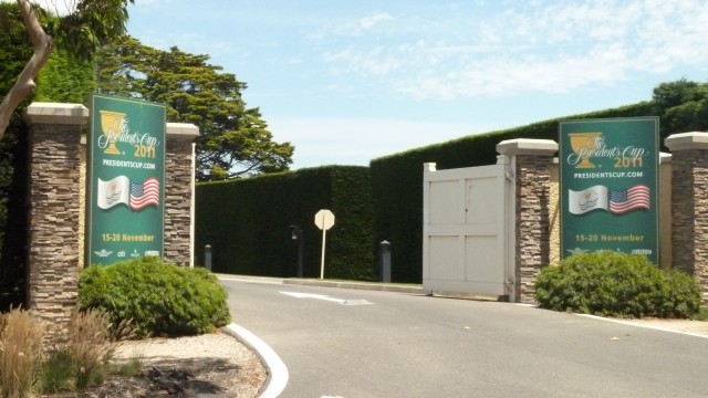 Entrance to Royal Melbourne Golf Club during Presidents Cup