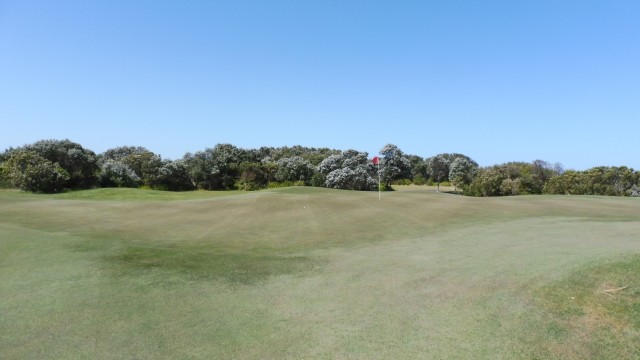 The 17th green at Thirteenth Beach Golf Links Beach Course